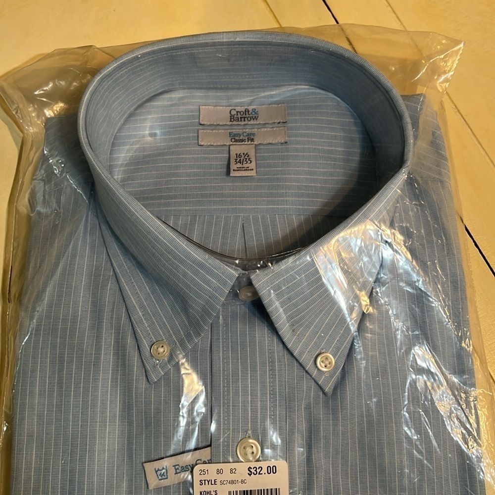 CROFT & BARROW men’s dress shirt long shirt NWT - Picture 2 of 5